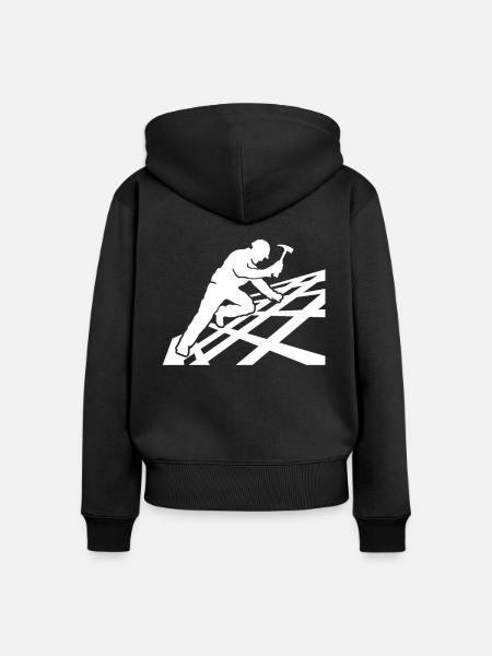 Dachdecker Motiv Dachdecken - Frauen Premium Bio Zip Hoodie - Schwarz