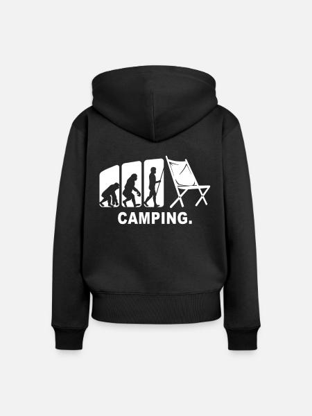 Camping Campingplatz Campen - Frauen Premium Bio Zip Hoodie - Schwarz