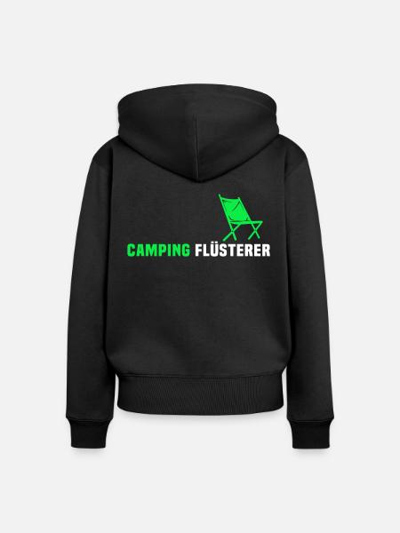 Campen Wohnwagen Camping Flüsterer - Frauen Premium Bio Zip Hoodie - Schwarz