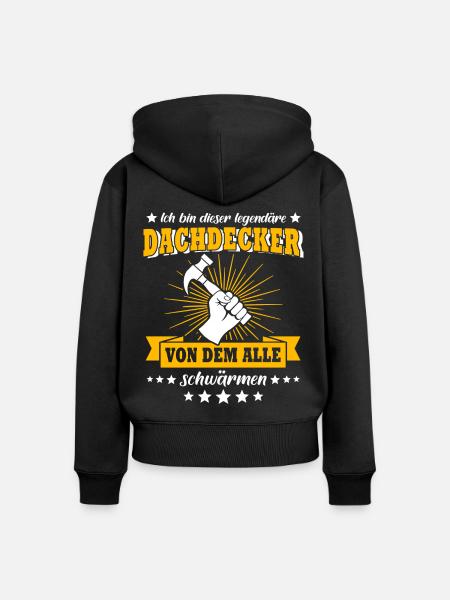 Dachdecker Handwerker Dachdecken - Frauen Premium Bio Zip Hoodie - Schwarz