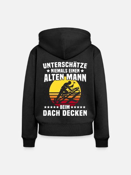 Dachdecker Dachspengler Dachklempner - Frauen Premium Bio Zip Hoodie - Schwarz