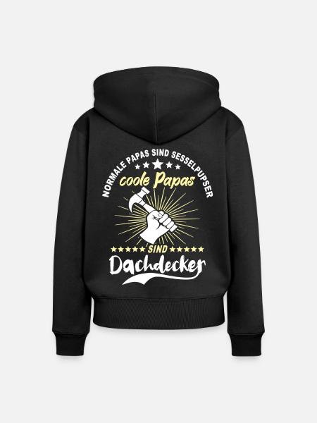Papa Dachdecker Vater Dachdecken - Frauen Premium Bio Zip Hoodie - Schwarz