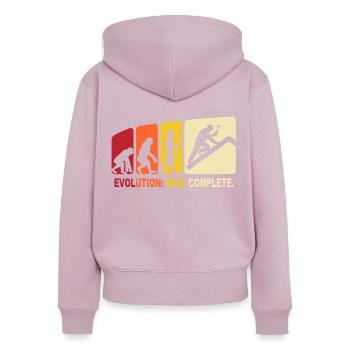 Roofer Evolution Roofing - Women's Premium Organic Zip Hoodie - dusky pink - Back - Julia (174cm)