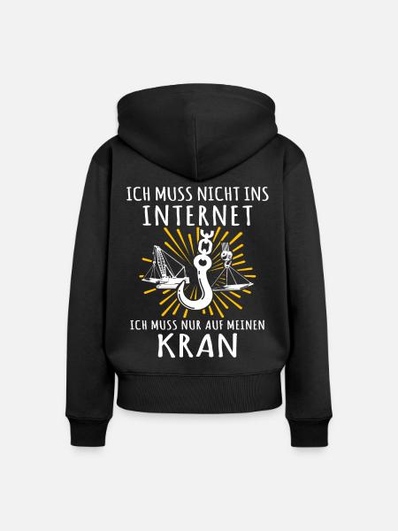 Kranführer Kran Kranfahrer - Frauen Premium Bio Zip Hoodie - Schwarz
