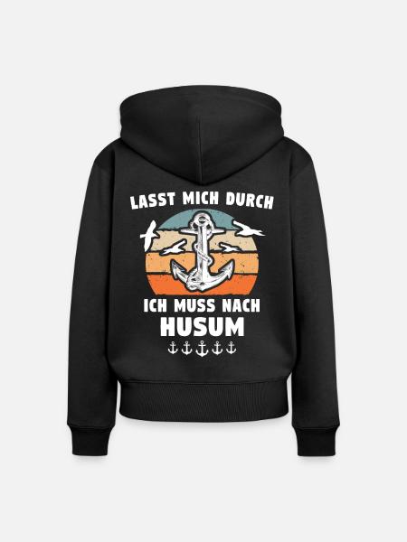 Husum Souvenir Husumer - Frauen Premium Bio Zip Hoodie - Schwarz