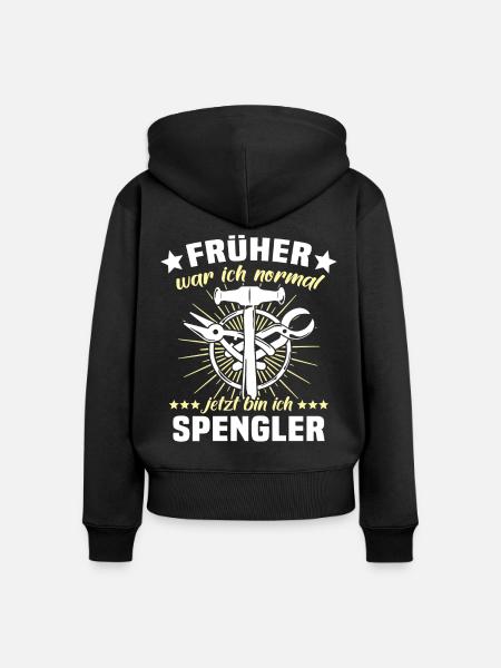Spengler Spengeln Bauspengler - Frauen Premium Bio Zip Hoodie - Schwarz
