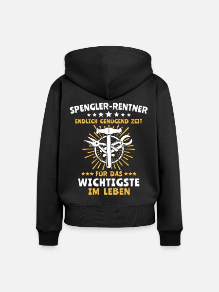Spengler Sprüche Bauspengler - Frauen Premium Bio Zip Hoodie - Schwarz