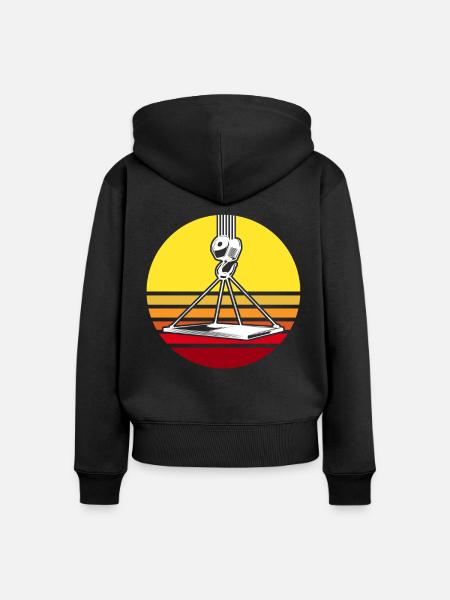 Kranführer Raupenkran Kranfahrer Kran - Frauen Premium Bio Zip Hoodie - Schwarz
