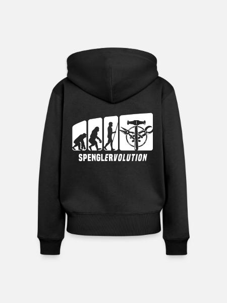 Bauspengler Evolution Spengler - Frauen Premium Bio Zip Hoodie - Schwarz