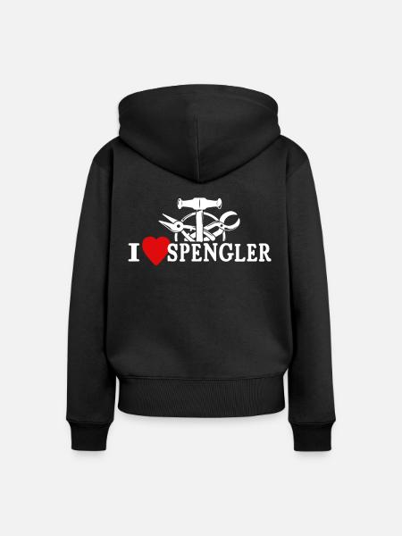 Ich Liebe Spengler Beruf - Frauen Premium Bio Zip Hoodie - Schwarz