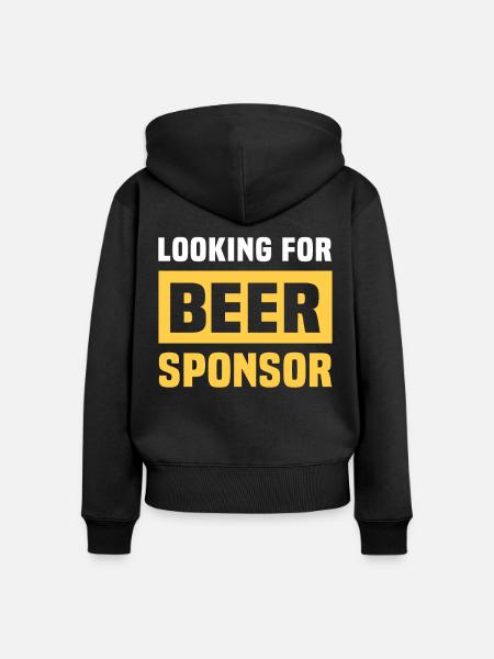 Bier Sponsor Trinksprüche Biertrinker - Frauen Premium Bio Zip Hoodie - Schwarz