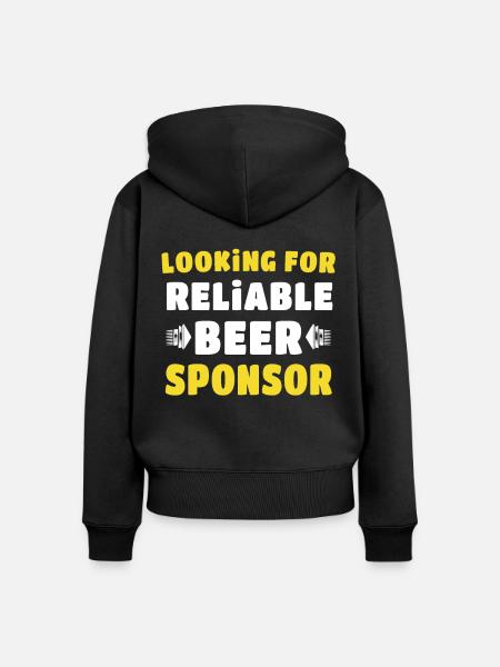 Bier Sponsor Trinksprüche Biertrinker - Frauen Premium Bio Zip Hoodie - Schwarz