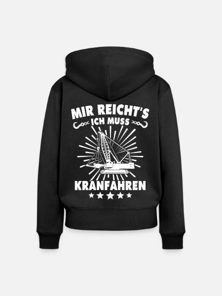 Kranfahrer Kran Kranfuehrer - Frauen Premium Bio Zip Hoodie - Schwarz