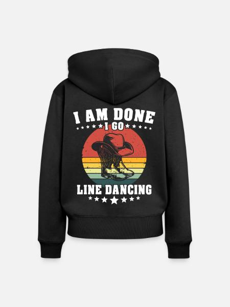Line Dancing Line Dance - Frauen Premium Bio Zip Hoodie - Schwarz