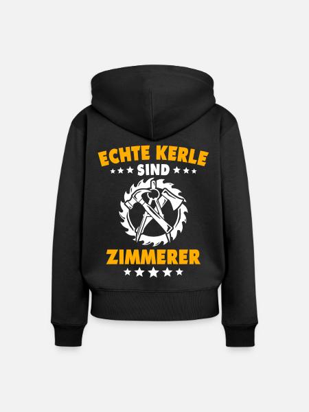 Zimmermann Zimmerer Zimmerei - Frauen Premium Bio Zip Hoodie - Schwarz