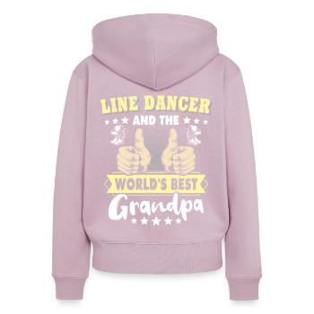Danse en ligne Grand-père Danse en ligne Grand-père - Sweat à capuche zippé Premium bio Femme - rose poudré - Dos - Julia (174cm)