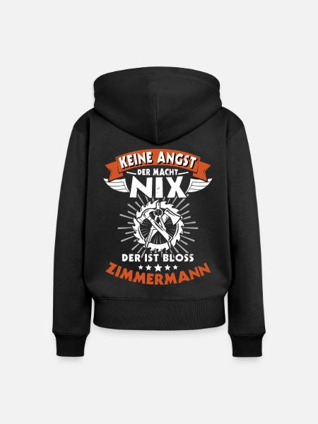 Zimmerer Sprüche Zimmermann - Frauen Premium Bio Zip Hoodie - Schwarz