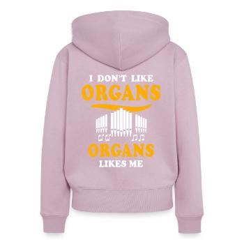 Organiste Orgelspieler - Sweat à capuche zippé Premium bio Femme - rose poudré - Dos - Julia (174cm)