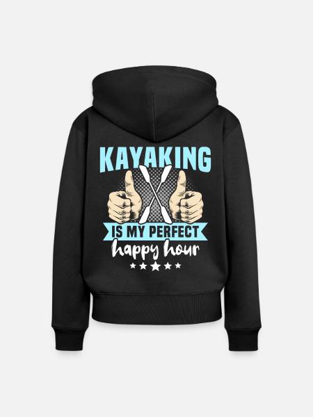 Kayaking Kayaker Kayak - Frauen Premium Bio Zip Hoodie - Schwarz