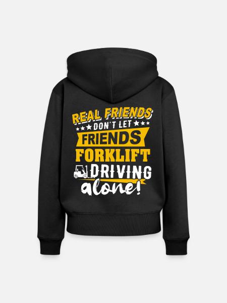 Stapler Gabelstapler - Frauen Premium Bio Zip Hoodie - Schwarz