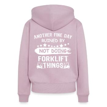 Staplerfahrer Stapler - Frauen Premium Bio Zip Hoodie - Altrosa - Hinten - Julia (174cm)