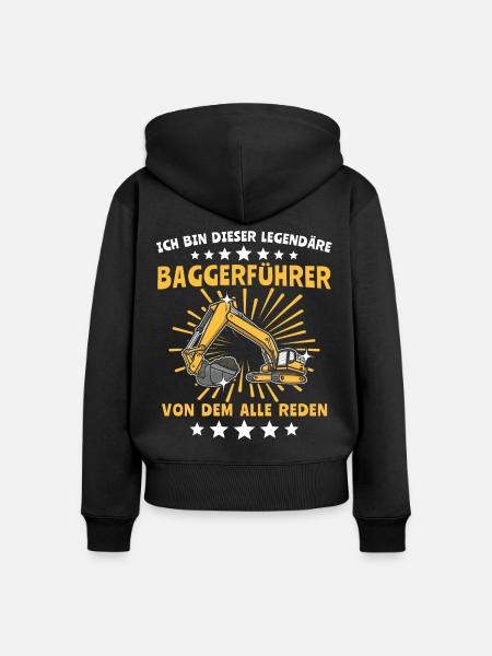 Baggerführer Baggerfahrer - Frauen Premium Bio Zip Hoodie - Schwarz