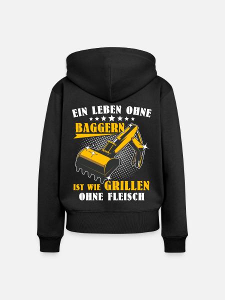 Baggerführer Baggerfahrer - Frauen Premium Bio Zip Hoodie - Schwarz