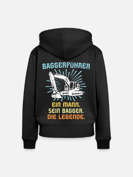 Baggerführer Baggerfahrer - Frauen Premium Bio Zip Hoodie - Schwarz