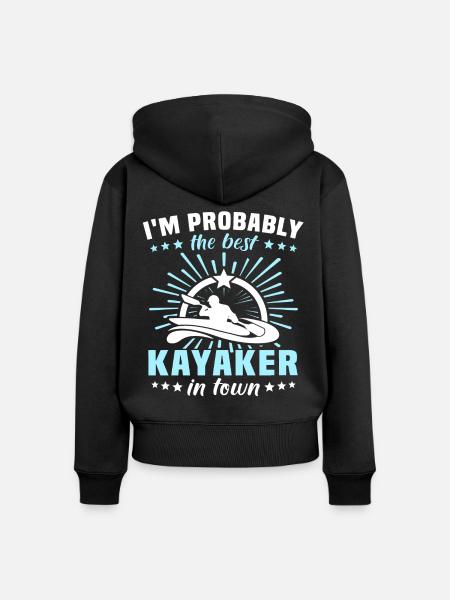 Kayaking Kayaker - Frauen Premium Bio Zip Hoodie - Schwarz
