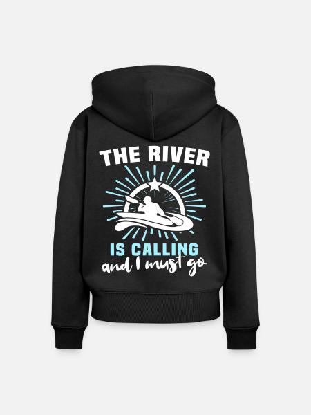 Kayaking Kayaker - Frauen Premium Bio Zip Hoodie - Schwarz