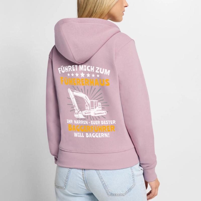 Baggerführer Bagger Baggerfahrer Frauen Premium Bio Zip Hoodie
