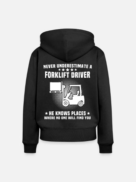 Stapler Staplerfahrer - Frauen Premium Bio Zip Hoodie - Schwarz
