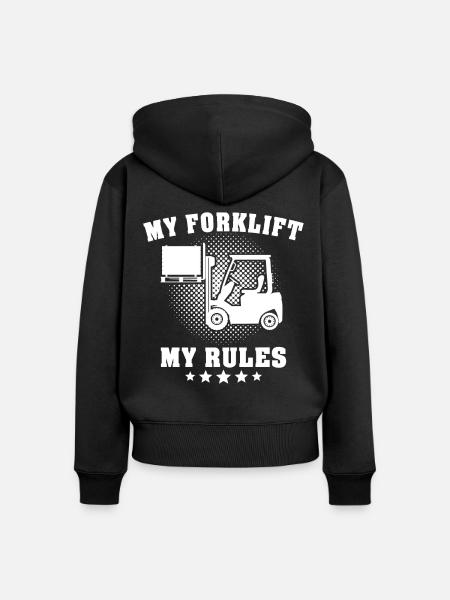 Stapler Staplerfahrer - Frauen Premium Bio Zip Hoodie - Schwarz