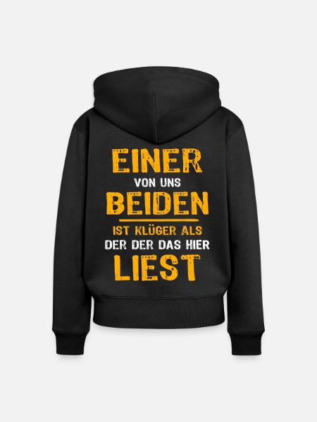 Klüger Als Du - Frauen Premium Bio Zip Hoodie - Schwarz