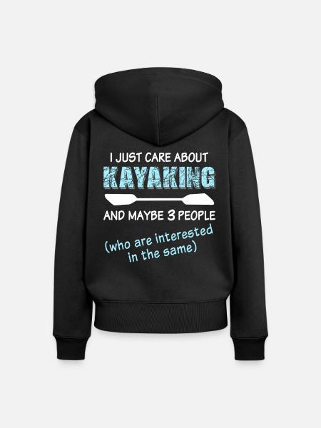 Kajak Kayaking - Frauen Premium Bio Zip Hoodie - Schwarz