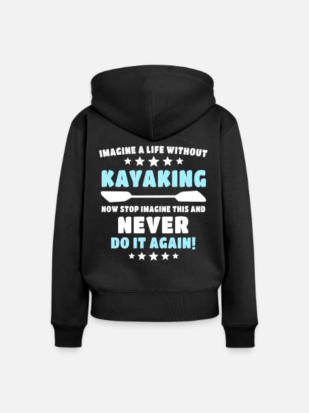 Kajak Kajaking - Frauen Premium Bio Zip Hoodie - Schwarz
