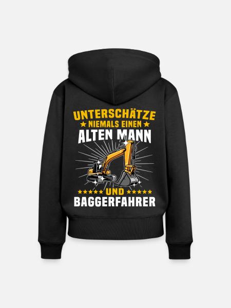 Bagger Baggerfahrer Baggern - Frauen Premium Bio Zip Hoodie - Schwarz