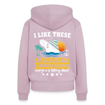 Kreuzfahrtschiff Kreuzfahrt - Frauen Premium Bio Zip Hoodie - Altrosa - Hinten - Julia (174cm)