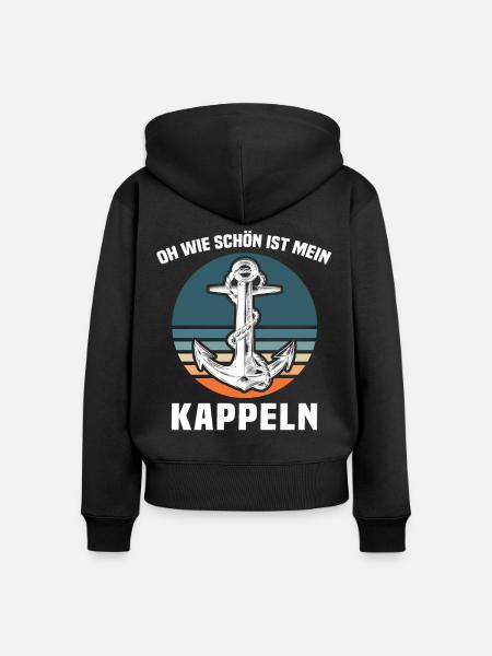 Kappeln Kappelner Spruch - Frauen Premium Bio Zip Hoodie - Schwarz