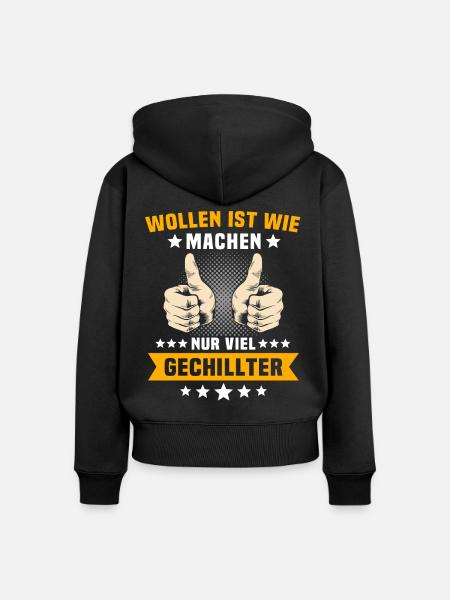 Machen Wollen - Frauen Premium Bio Zip Hoodie - Schwarz
