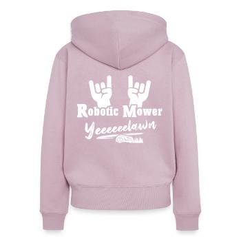 Mähroboter - Frauen Premium Bio Zip Hoodie - Altrosa - Hinten - Julia (174cm)