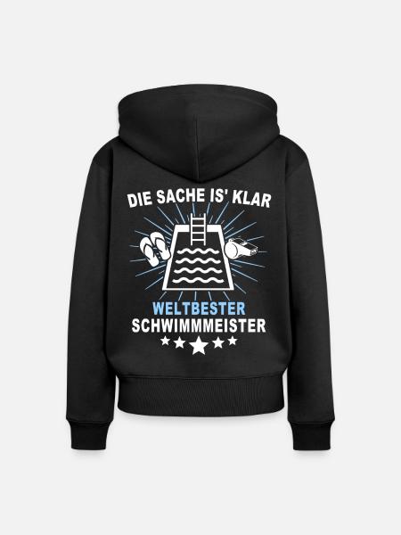 Schwimmmeister - Frauen Premium Bio Zip Hoodie - Schwarz