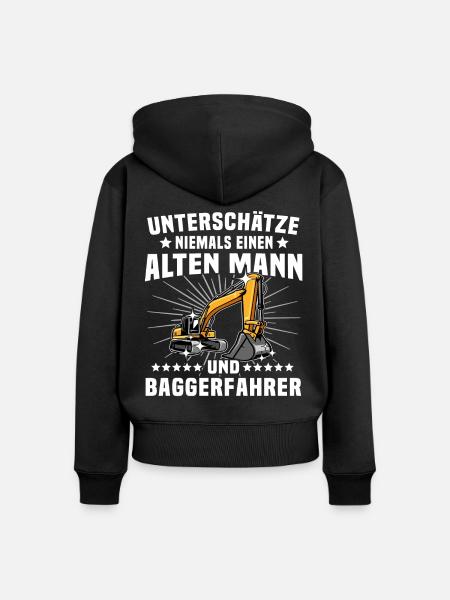 Baggerführer Geschenk - Frauen Premium Bio Zip Hoodie - Schwarz