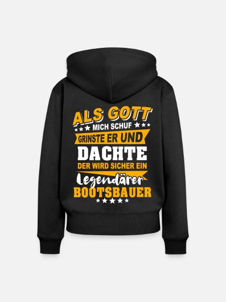 Bootsbauer Sprüche - Frauen Premium Bio Zip Hoodie - Schwarz