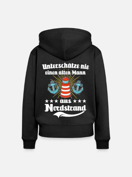 Nordstrand Mann - Frauen Premium Bio Zip Hoodie - Schwarz