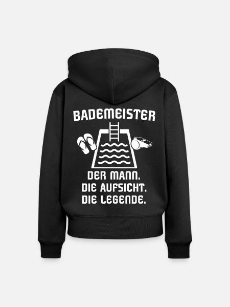 Bademeister - Frauen Premium Bio Zip Hoodie - Schwarz