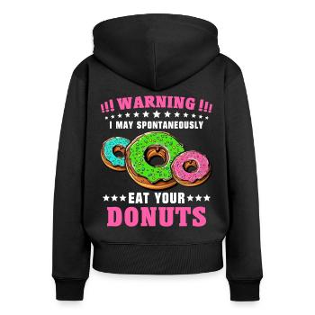 Doughnut Donut Lover Donuts - Sweat à capuche zippé Premium bio Femme - noir - Dos - Julia (174cm)