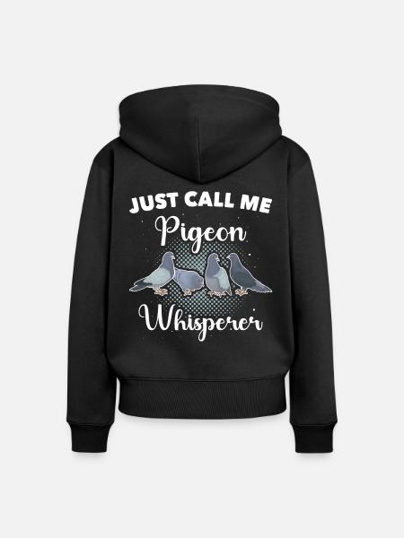 Taube Taubenzüchter - Frauen Premium Bio Zip Hoodie - Schwarz