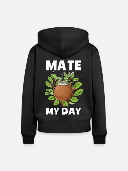 Yerba Mate Tee Teetrinker - Frauen Premium Bio Zip Hoodie - Schwarz