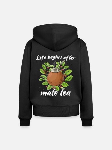 Mate Tee Teetrinker - Frauen Premium Bio Zip Hoodie - Schwarz
